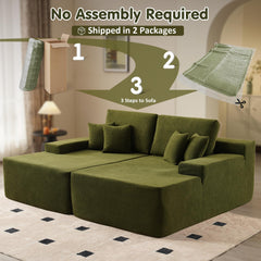 OVIOS 81.2" Upholstered Sleeper Sofa with Pillow, No Assembly Required